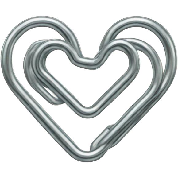 vintage paper clip heart  emoji