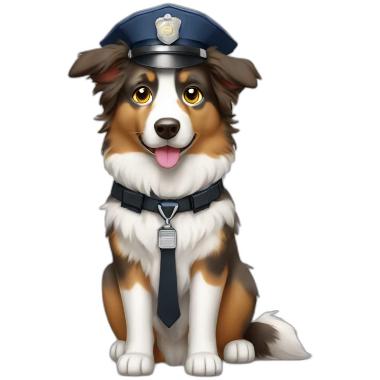 australian shepherd in police Uniform emoji