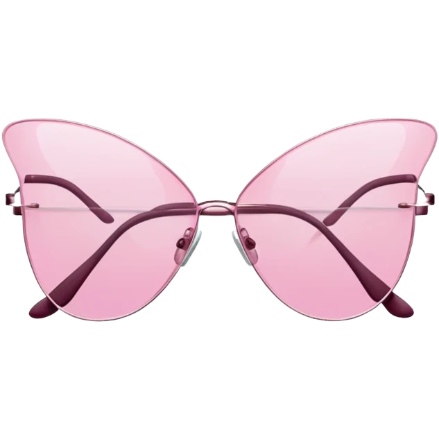 Y2K butterfly shaped pink frameless glasses, early 2000s fashion, no rim emoji