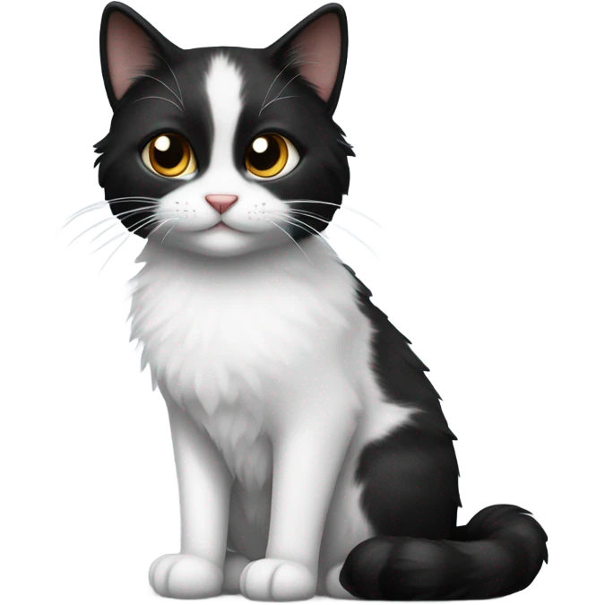Black and white cute cat emoji