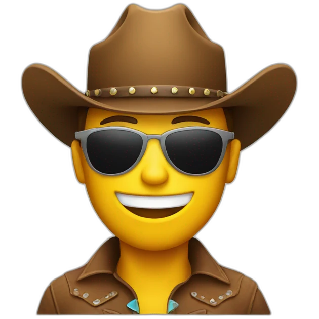 smiley cowboy with sunglasses emoji