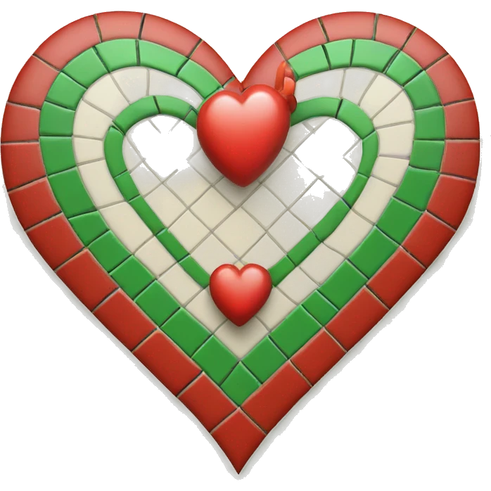 Just a simple Christmas heart with red and green tiles emoji
