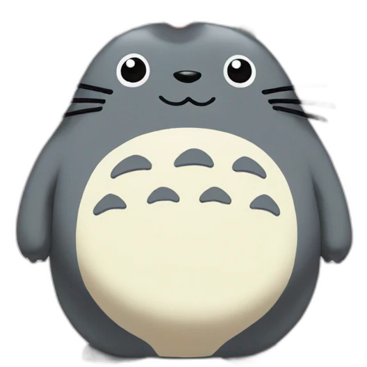 Totoro in love with hearts around his head emoji