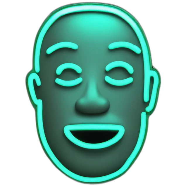 Juicy booty man neon sign style emoji
