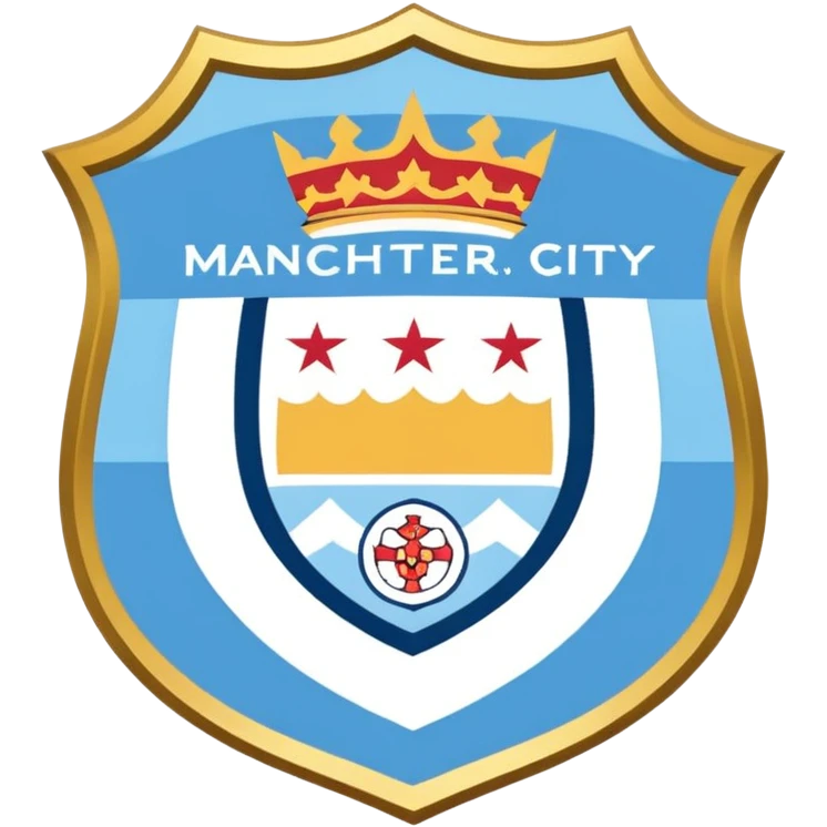 minimal Manchester City FC crest, blue shield emoji