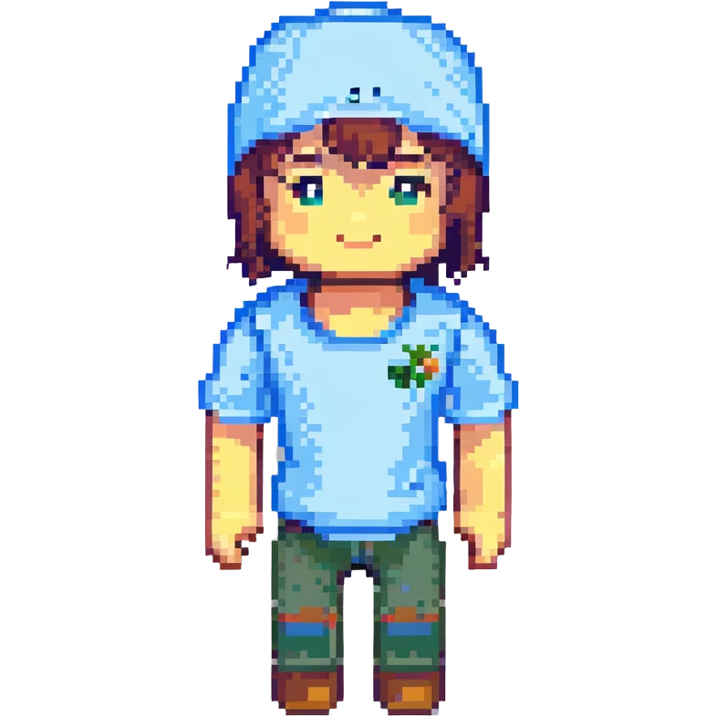 roblox character, blocky avatar, simple clothing, cheerful expression, white background emoji