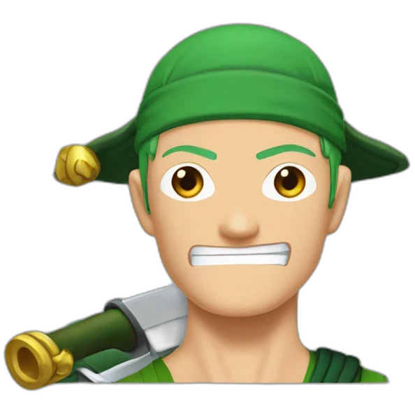 Roronoa zoro soulevant trois épées emoji