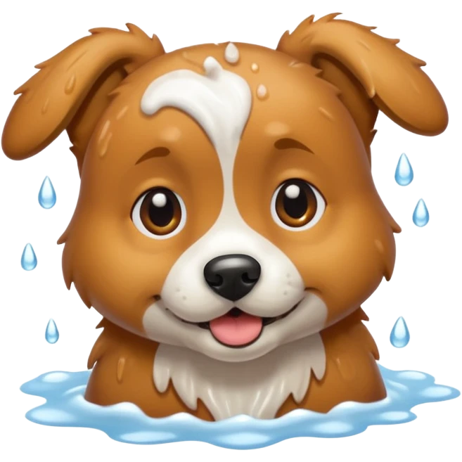 a dog taking a bath emoji