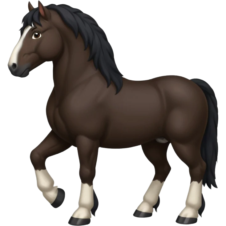 Black Clydesdale 4 legs  emoji