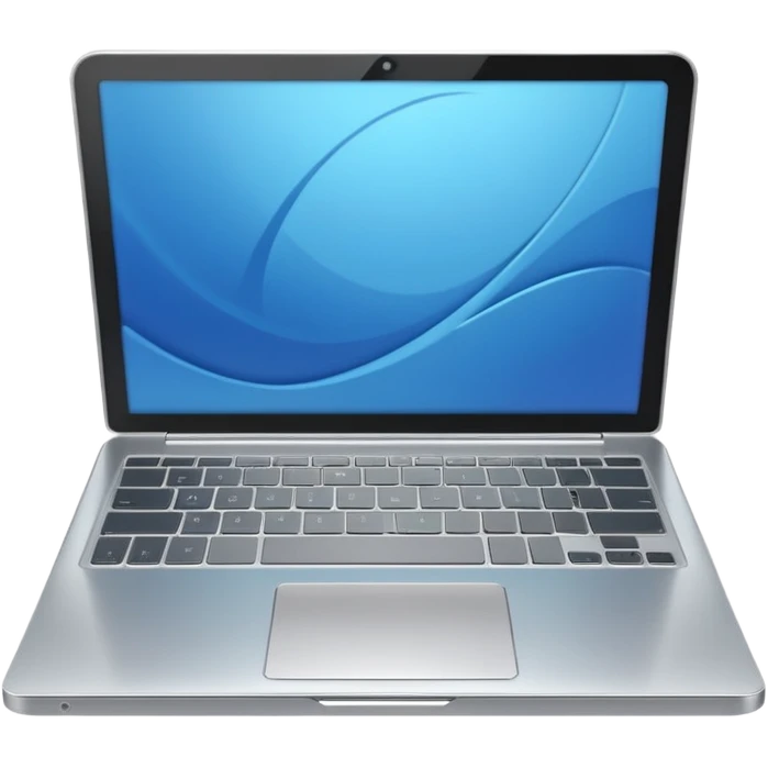 3D minimal icon of a premium silver or gray laptop with no logos, placed on a color #FF3D00 gradient background. Clean, modern, high-end tech style. emoji