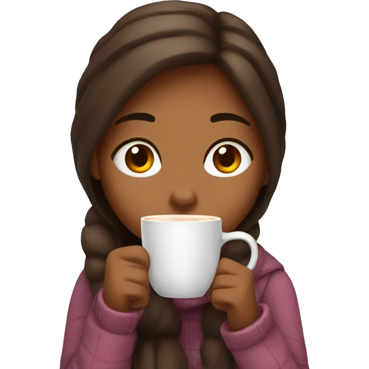 Girl Sipping hot coco emoji