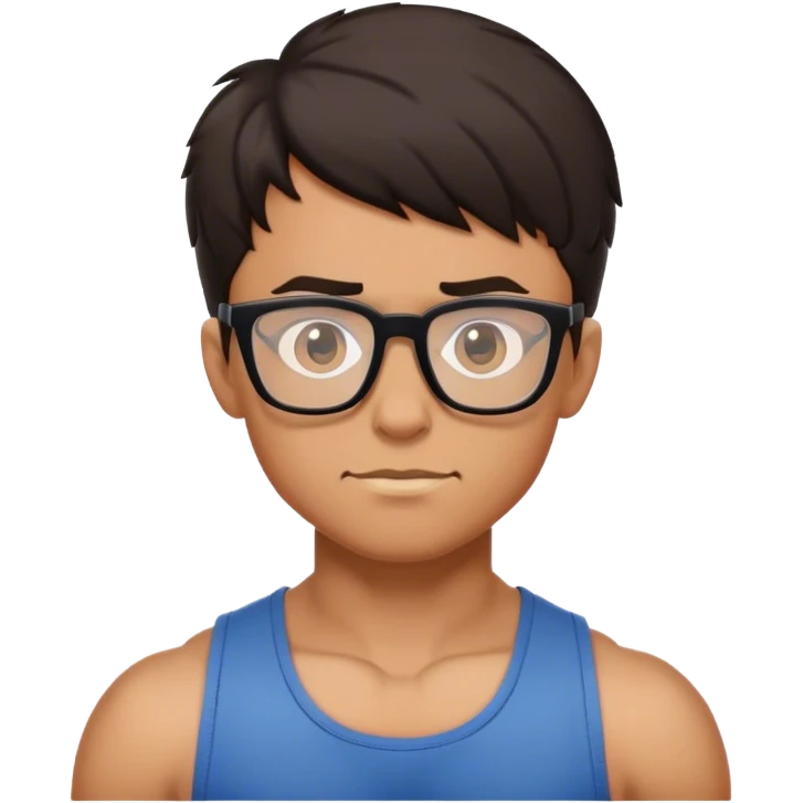 muscular nerdy boy emoji