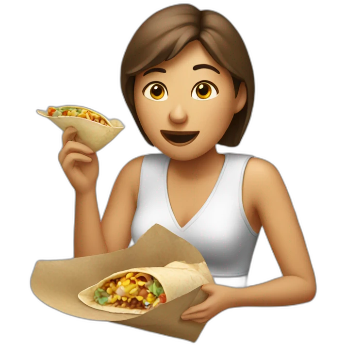 woman eating burrito emoji