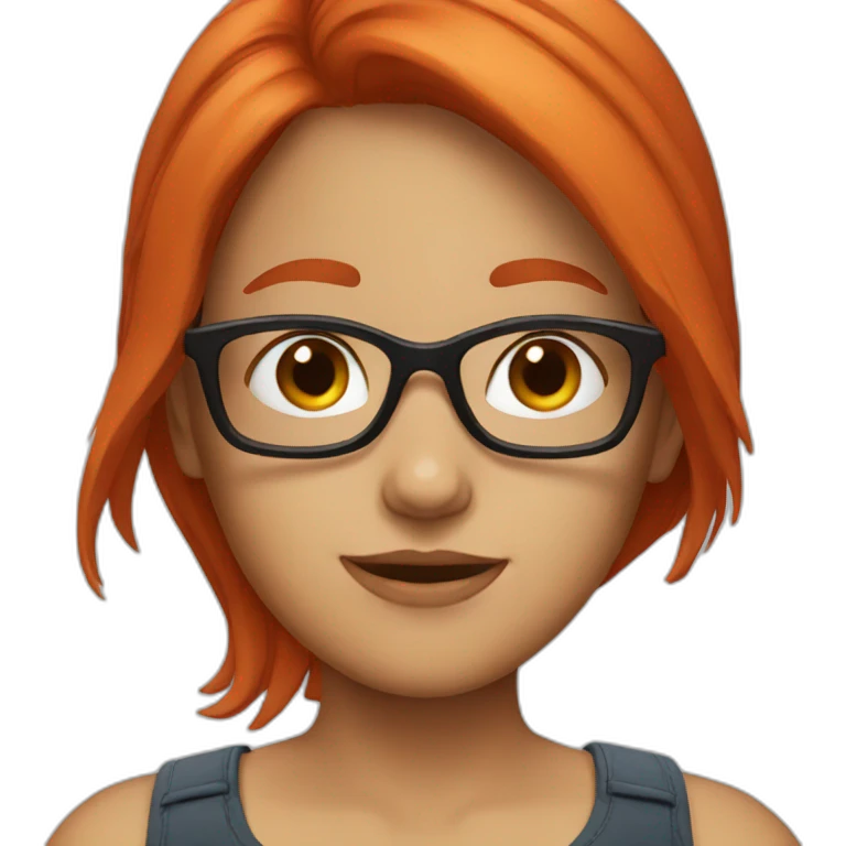 Girl with red Hair and glasses emoji