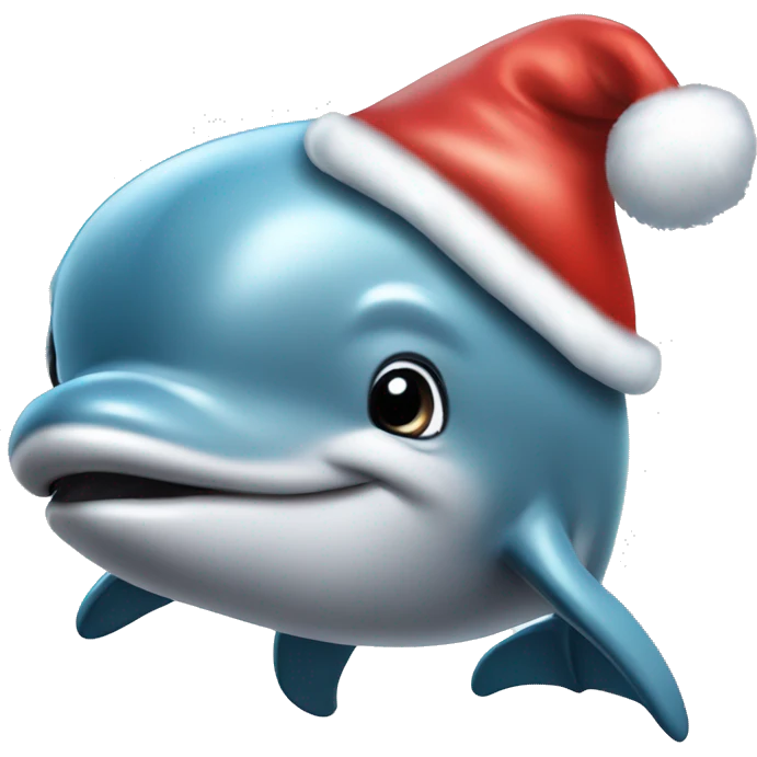 dolphin with a santa hat emoji