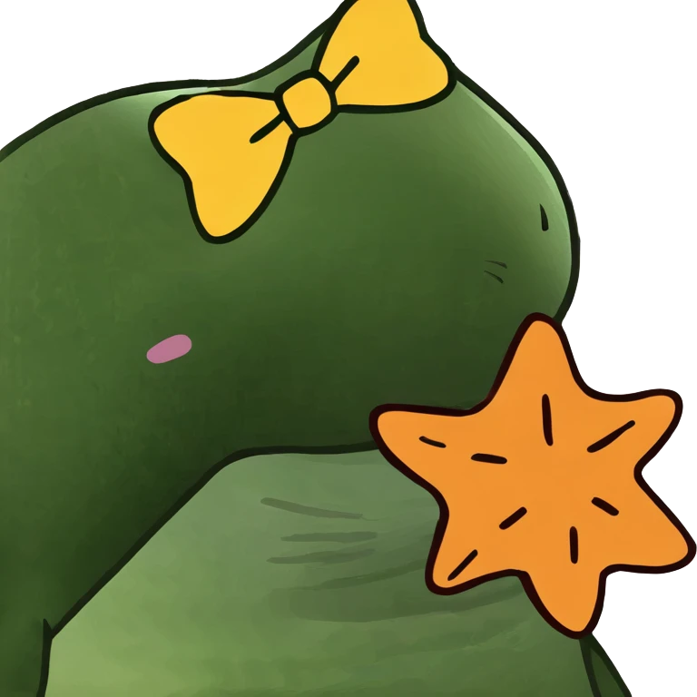 Starfish with bow on it emoji