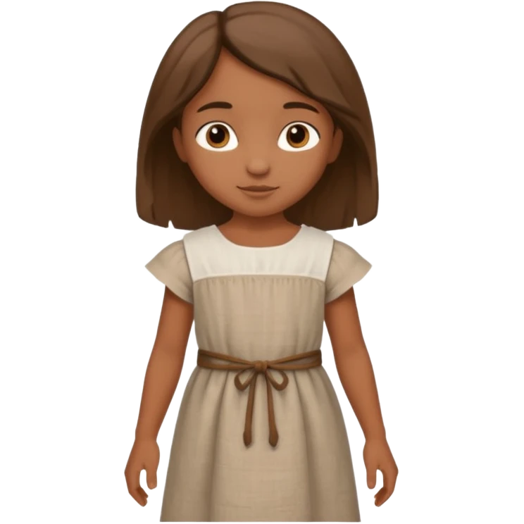 Petite fille brune de 8 ans à l'époque du Moyen âge. emoji