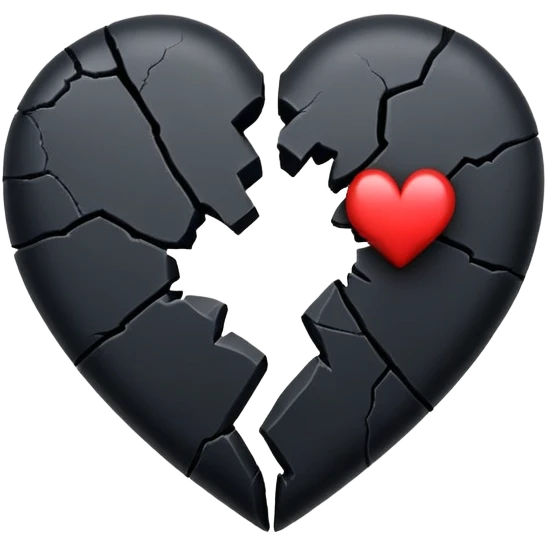 Simple black broken heart emoji