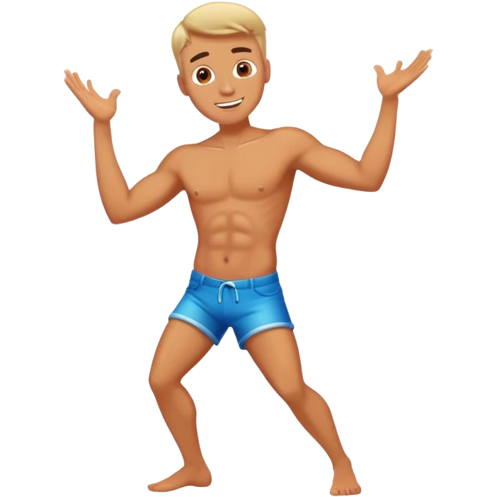 white guy without shirt shaking dancing emoji