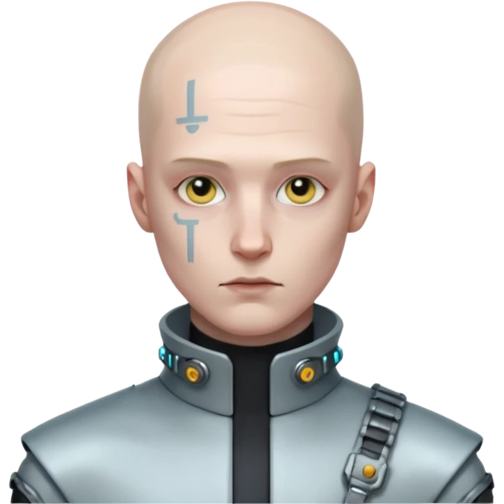 cyberpunk man whihout hair emoji