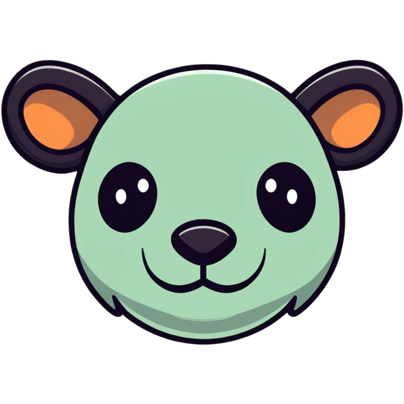 retro 1950s anthropomorphised animal head emoji