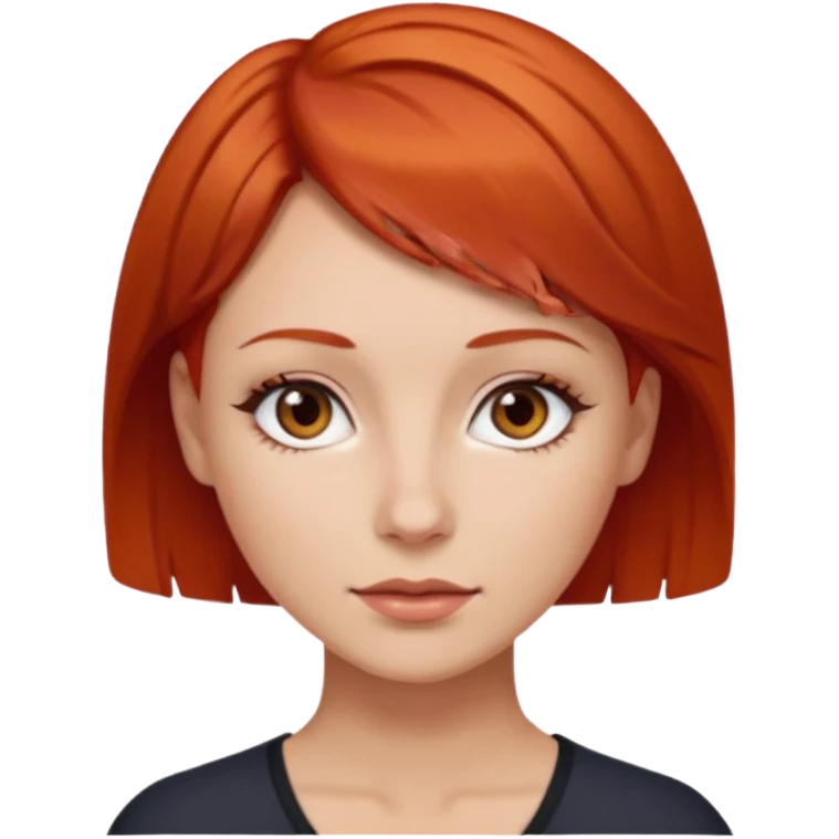 women with very short red hair with brown eyes emoji