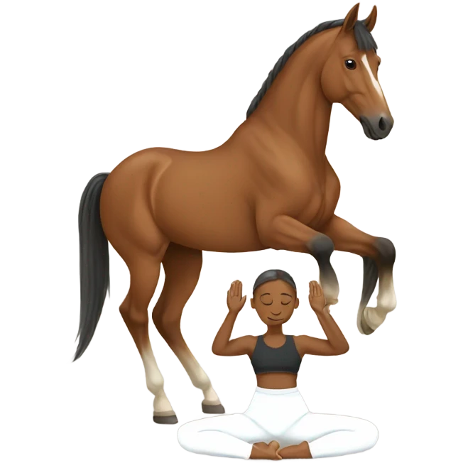 Horse doing yoga emoji