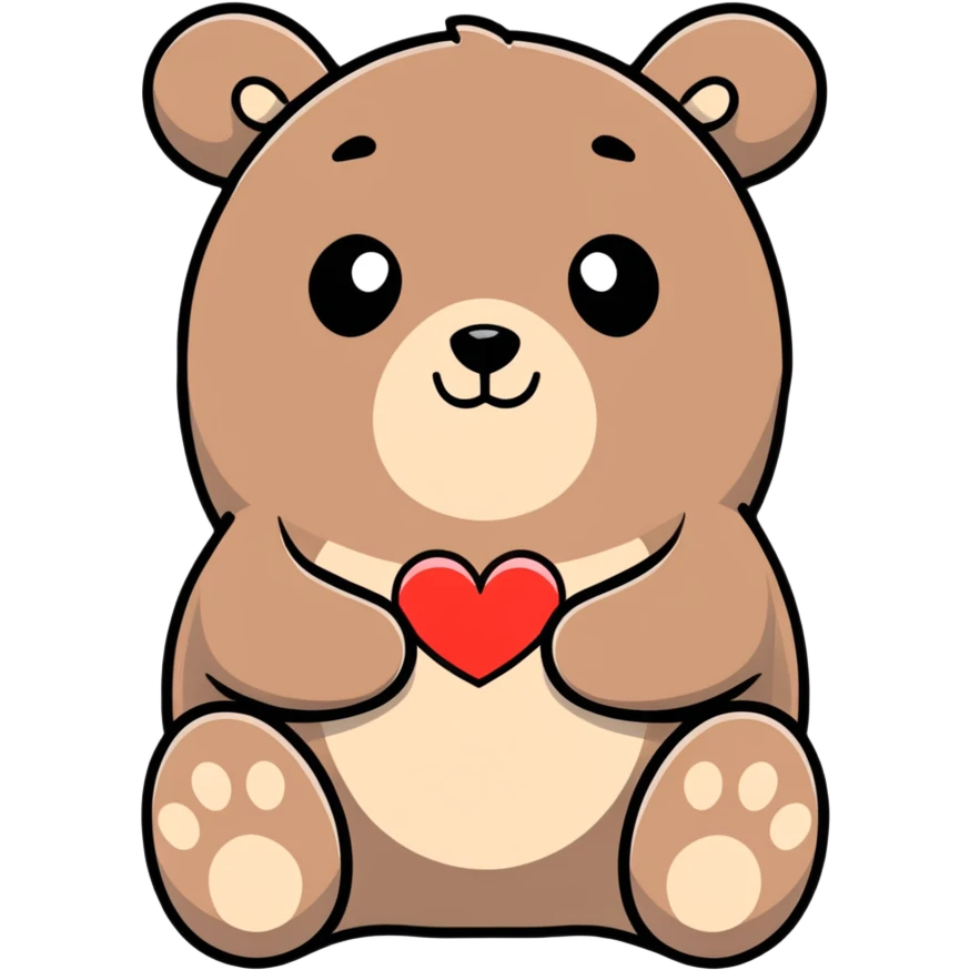 Un oso haciendo un corazón emoji