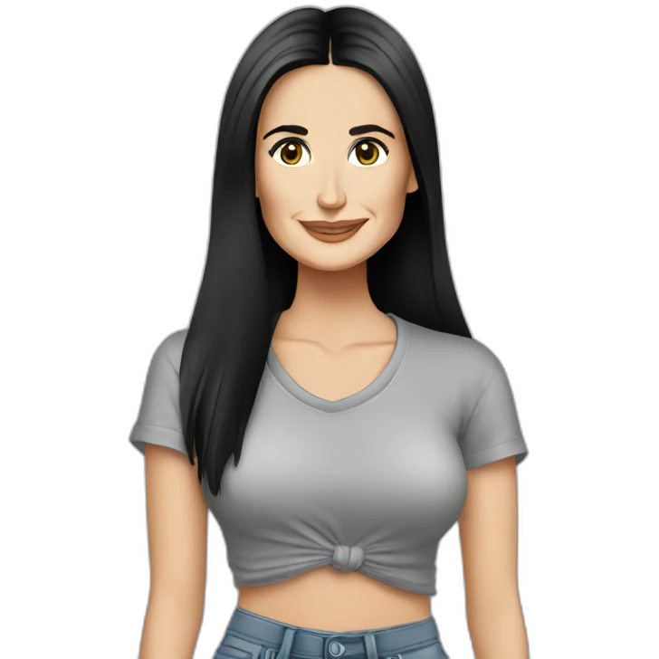 demi moore cartoon wearing tee emoji