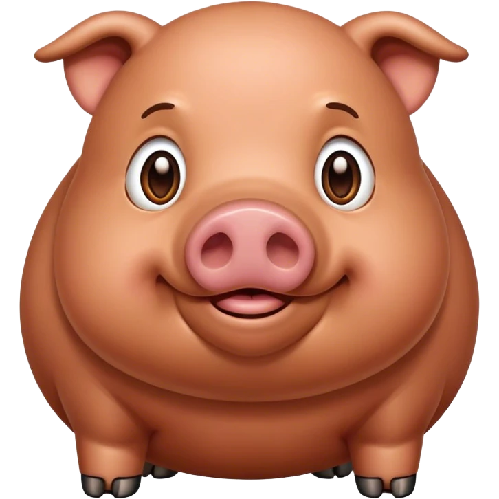 big fat brown pig emoji