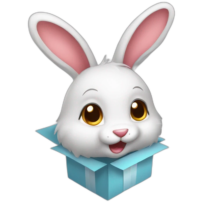rabbit from gift box emoji