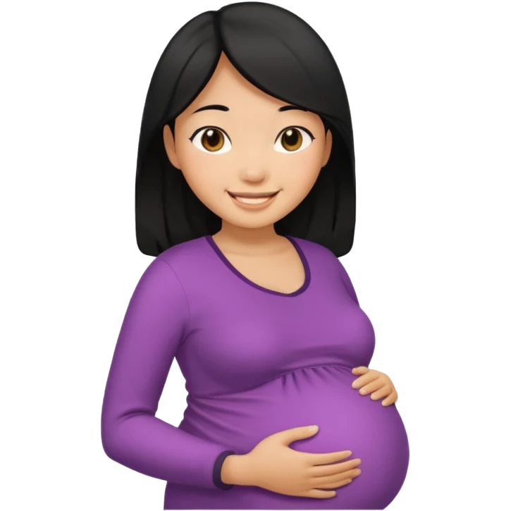 pregnant asian woman with black hair emoji