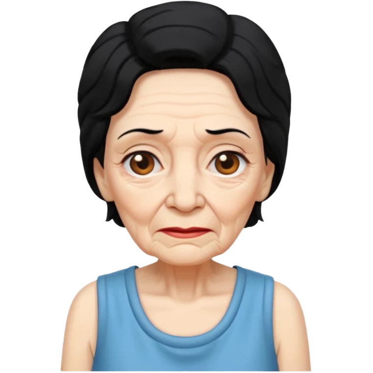 Old Women In Sleeveless, black hair. emoji