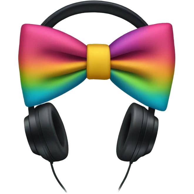 Headphones with a bow-tie emoji