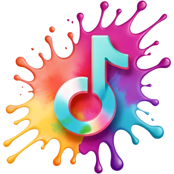 Realistic, watercolor, tiktok logo emoji