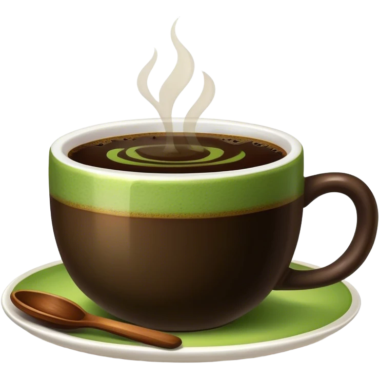 1 cup Coffee near 1 cup matcha emoji