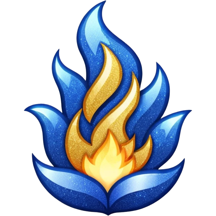 navy blue glitter fire emoji