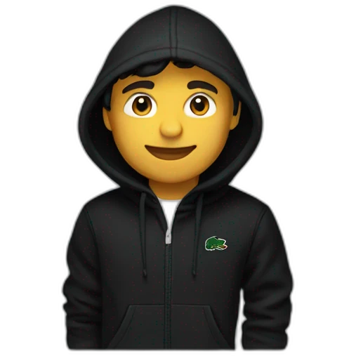 Latin guy Lacoste black hoodie emoji
