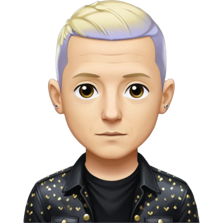 Chester Bennington with blonde hair, black sequin shirt emoji