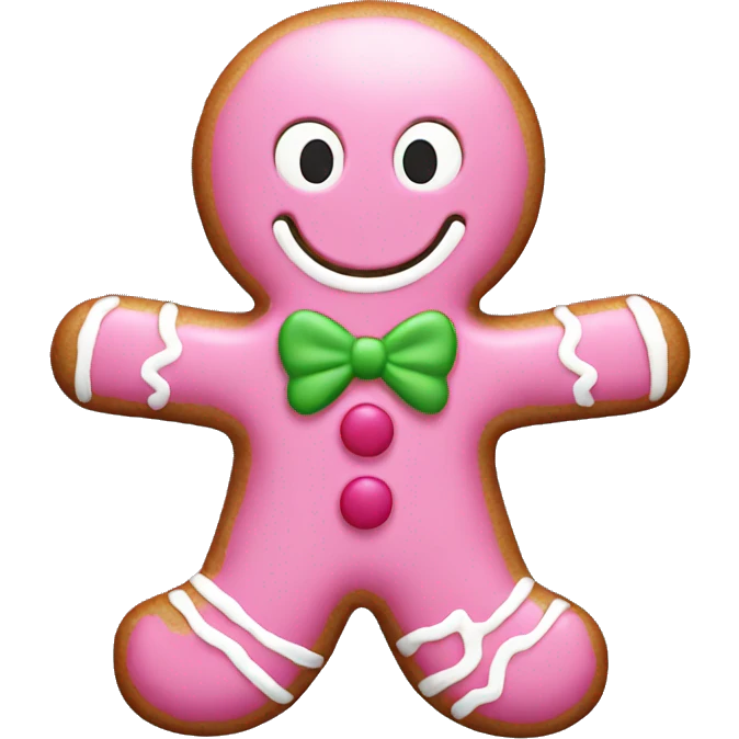 Pink gingerbread man emoji