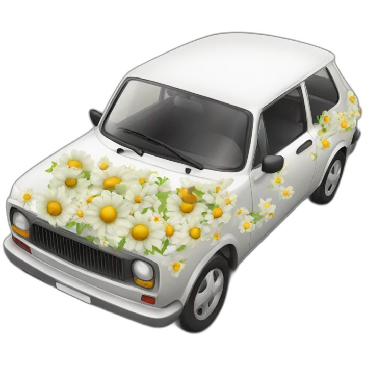 Voiture fleur emoji
