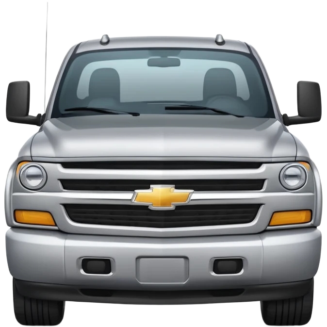 Chevy truck, modern design, expressive face emoji