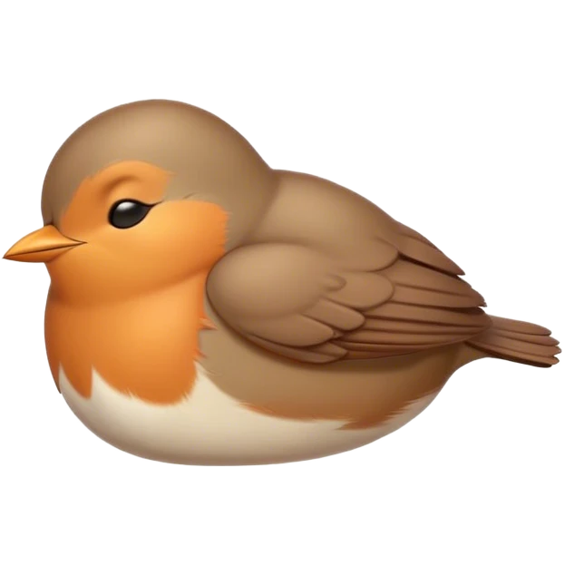 Meme-Worthy Cute Sleeping Robin Portrait Emoji, Head resting peacefully with a contented smile, showcasing a delicate, softly feathered body and eyes gently closed in serene slumber, Simplified yet adorably endearing features, highly detailed, glowing with a soft, drowsy light, high shine, relaxed and utterly lovable, stylized with an air of playful laziness, soft glowing outline, capturing the essence of a sleeping robin that feels destined to become the next viral icon of adorable rest! emoji