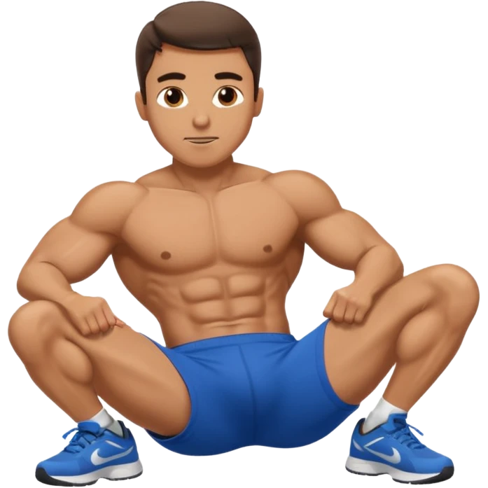 Man working out, doing crunches in athletic clothes emoji