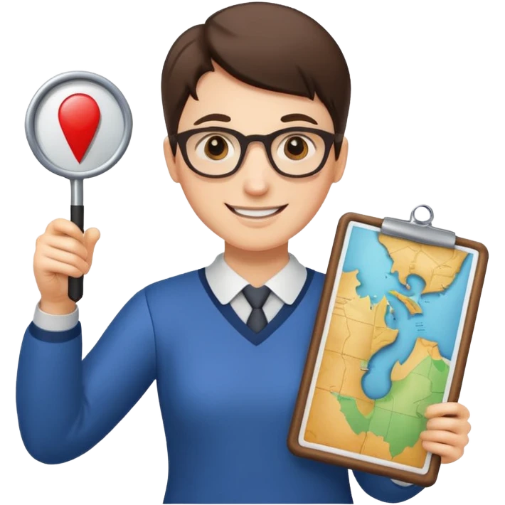 Teacher with map emoji