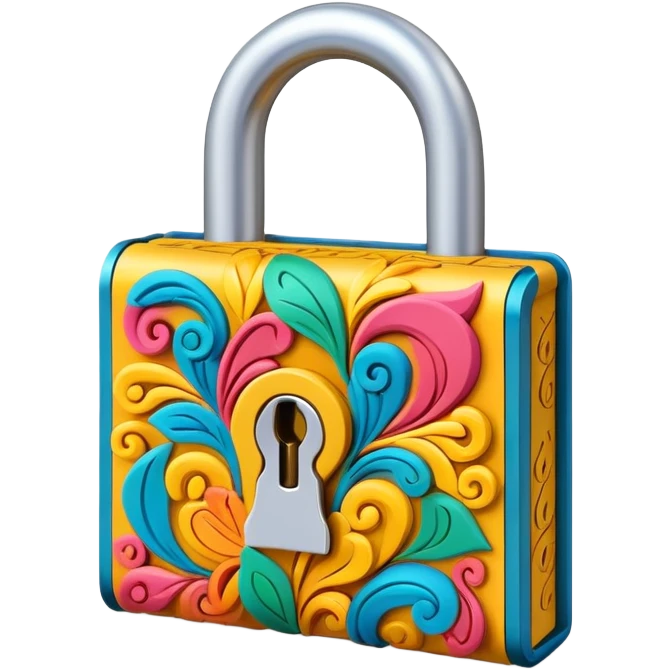 Paper padlock, a lock made out of folded paper emoji