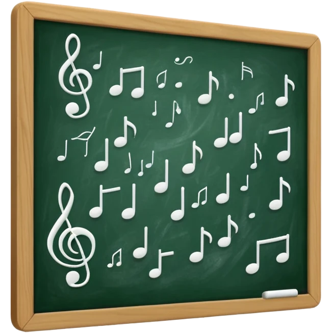 green black board music notes on it emoji