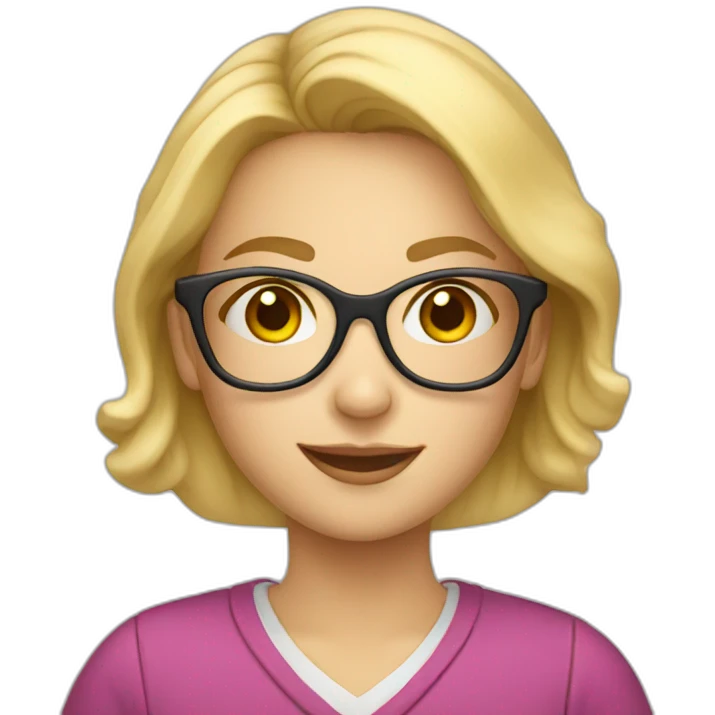 Blonde young elementary school teacher with glasses emoji