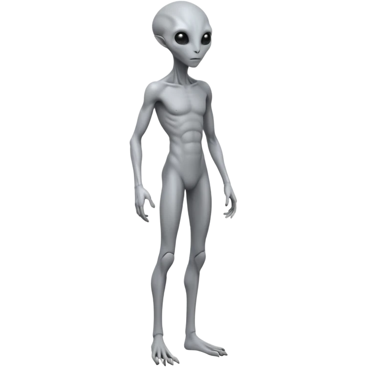 fullbody humanoid gray alien direct sideview emoji
