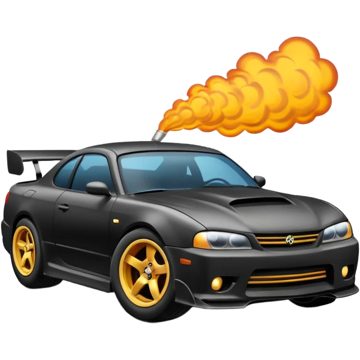 drifting car with tires smoke emoji